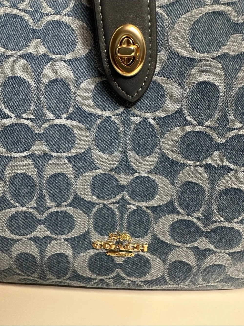 Coach Denim Signature Shoulder Bag in Blue